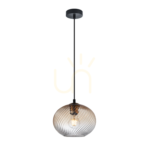 Skontrolujte Závěsné svítidlo Italux černé sklo E27 22 cm PND-3665-1-BRO-AMB