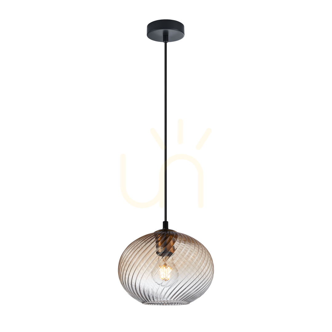 Skontrolujte Závěsné svítidlo Italux černé sklo E27 22 cm PND-3665-1-BRO-AMB Závěsné svítidlo Italux černé sklo E27 22 cm PND-3665-1-BRO-AMB