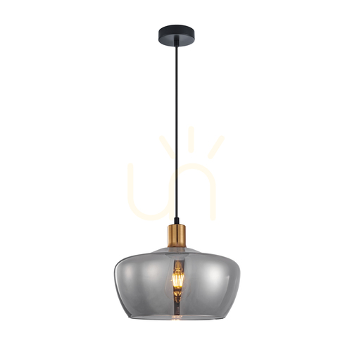 Skontrolujte Závesná lampa Italux Parola zlatá dymové sklo E27 PND-3636-1-BRO-SG