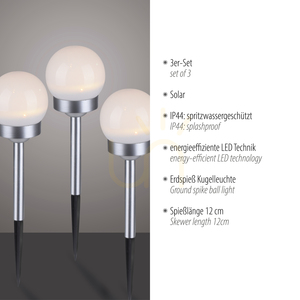 Solárna záhradná lampa PILO-SOL 19104-16-3 biela guľa, sada 3 ks small 3