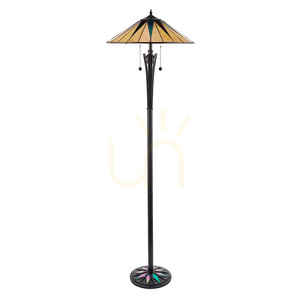 Stojacia Tiffany lampa Interiors Dark Star 64041, viacfarebná, 2x E27 small 1