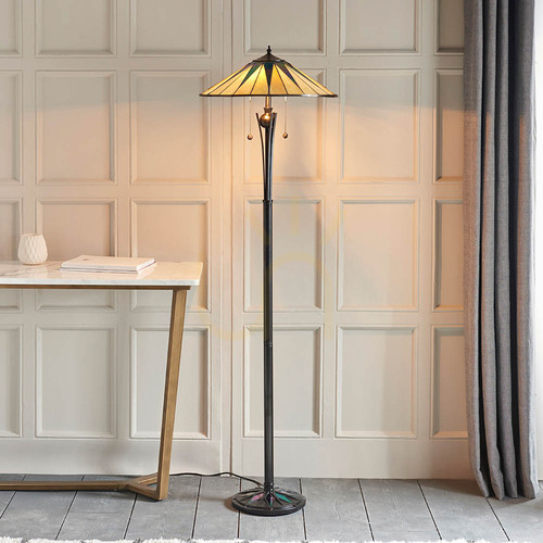 Skontrolujte Stojacia Tiffany lampa Interiors Dark Star 64041, viacfarebná, 2x E27