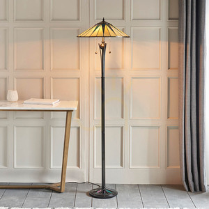 Stojacia Tiffany lampa Interiors Dark Star 64041, viacfarebná, 2x E27 small 3