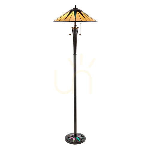 Skontrolujte Stojacia Tiffany lampa Interiors Dark Star 64041, viacfarebná, 2x E27