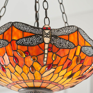 Závesné svietidlo Interiors Dragonfly Tiffany multicolor 3x E27 60 W 64076 small 6