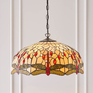 Závesné svietidlo Interiors Dragonfly Tiffany béžové 64079 small 2