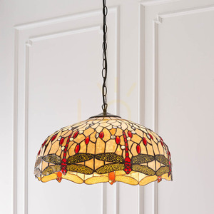 Závesné svietidlo Interiors Dragonfly Tiffany béžové 64079 small 3