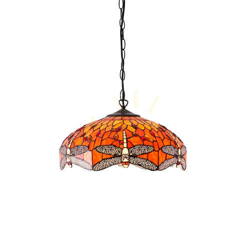 Skontrolujte Závesné svietidlo Interiors Dragonfly Tiffany multicolor 64081