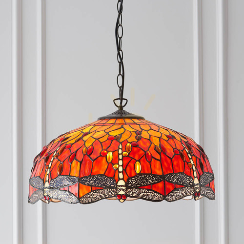 Skontrolujte Závesné svietidlo Interiors Dragonfly Tiffany multicolor 64082, 3x E27, sklo oceľ