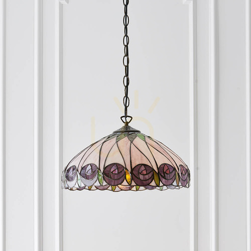 Skontrolujte Závesná lampa Interiors Hutchinson Tiffany multicolor sklo oceľ 40 cm 64176