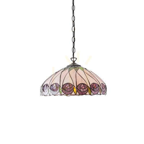Skontrolujte Závesná lampa Interiors Hutchinson Tiffany multicolor sklo oceľ 40 cm 64176