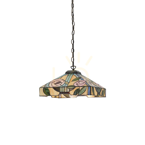 Skontrolujte Závesné svietidlo Interiors Willow Tiffany multicolor E27 60W 64385