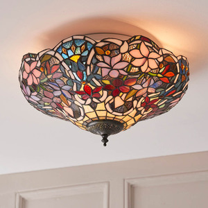 Plafón Interiors Sullivan Tiffany multicolor E27 2x60W 70709 small 6