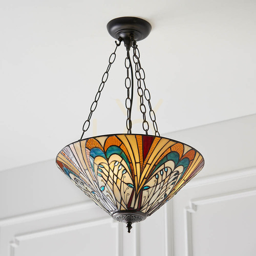 Skontrolujte Závesné svietidlo Interiors Hector Tiffany multicolor 3x E27 70750