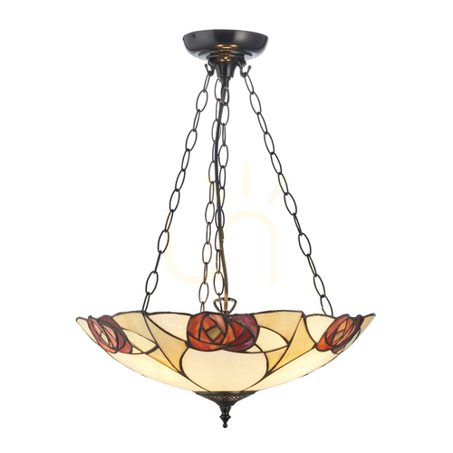 Skontrolujte Prívesné svetlo Interiors Ingram Tiffany multicolor 3x E27 111879