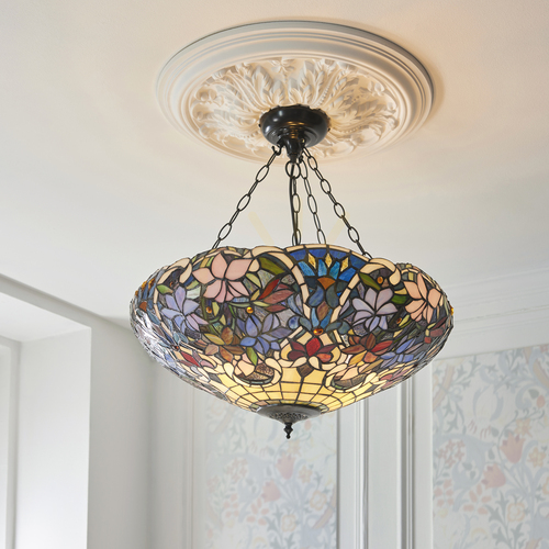 Skontrolujte Závesné svetlo Interiors Sullivan Tiffany multicolor E27 57 cm 111887