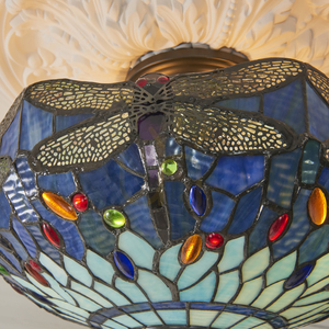 Stropné svetlo Interiors Dragonfly Tiffany modré 3x E27 41 cm 111897 small 4