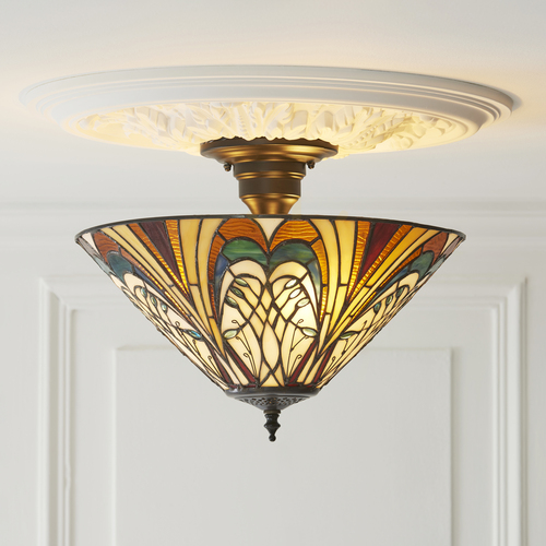 Skontrolujte Stropné svietidlo Interiors Hector Tiffany viacfarebné 3x E27 40 cm 111905