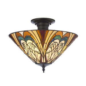 Stropné svietidlo Interiors Hector Tiffany viacfarebné 3x E27 40 cm 111905 small 0