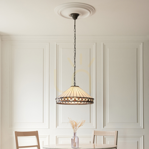 Skontrolujte Závesné svietidlo Interiors Fargo Tiffany 3xE27 multicolor 50 cm 111961
