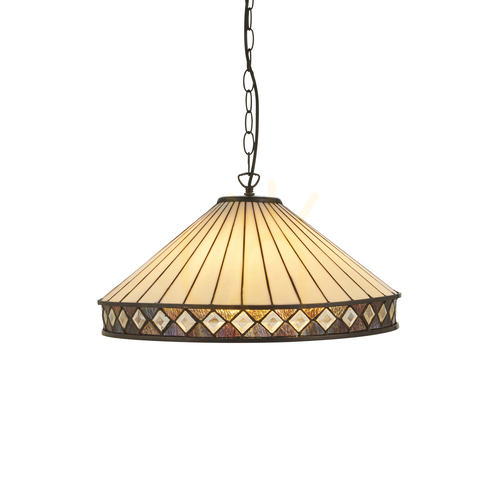 Skontrolujte Závesné svietidlo Interiors Fargo Tiffany 3xE27 multicolor 50 cm 111961