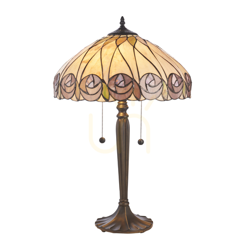 Skontrolujte Stolová lampa Interiors Tiffany multicolor E27 2×40 cm 112184
