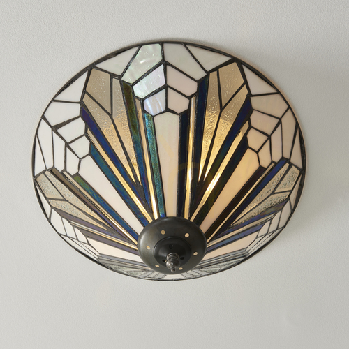 Skontrolujte Plafón Interiors Astoria Tiffany viacfarebný sklo oceľ 40 cm 112191