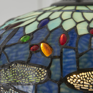 Prívesná lampa Interiors Dragonfly Tiffany modrá sklo oceľ 41 cm 112195 small 7