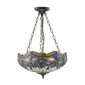 Závesné svietidlo Interiors Dragonfly Tiffany modré 112250 small 0