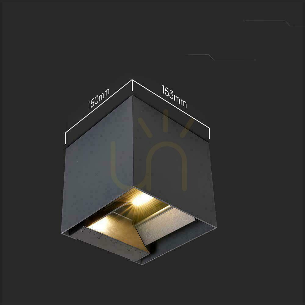 vyhliadka Solárne nástenné svietidlo V-TAC 9 W LED COB, nastaviteľné, čierne štvorcové, 15 × 15 cm, IP65, VT-11109, 3000 K, 860 lm Solárne nástenné svietidlo V-TAC 9 W LED COB, nastaviteľné, čierne štvorcové, 15 × 15 cm, IP65, VT-11109, 3000 K, 860 lm