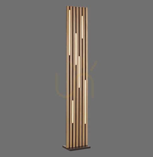 Skontrolujte Q-AKUSTIK 822-79 Drevená stojaca lampa s 1 LED