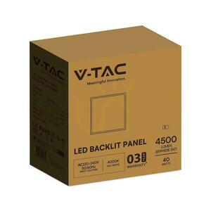 LED panel V-TAC 40 W, 60 × 60, LED podsvietenie 33 mm, 110 lm/W, VT-61043, 4000 K, 4500 lm, 3-ročná záruka small 4