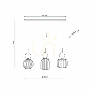 Závesné svietidlo Sophia Green Cognac, 3 x E14 small 6