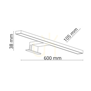 Nástenná svietidlo Leito Black 2 v 1 s LED žiarovkou, 10 W, 60 cm small 1