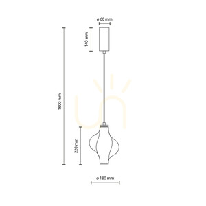Závesné svietidlo Elva Brass 8 W LED small 7