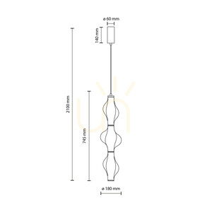 Elva Black  22 W LED závesné svietidlo small 21