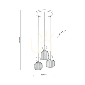 Závesné svietidlo Sophia Cognacwhite, 3 x E14 small 10