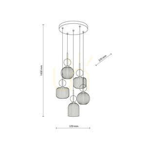 Závesné svietidlo Sophia Cognac White, 5 ks Xe14 small 9