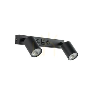 Nástenná svietidlo Nex Black 2 XGU10 / USB small 0