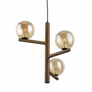 Závesná lampa Estera z dreva a orechového dreva v jantárovej farbe, 3 x G9 small 2