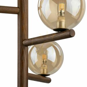 Závesná lampa Estera z dreva a orechového dreva v jantárovej farbe, 3 x G9 small 3