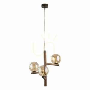 Závesná lampa Estera z dreva a orechového dreva v jantárovej farbe, 3 x G9 small 4