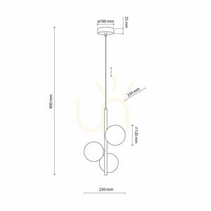 Závesná lampa Estera z dreva a orechového dreva v jantárovej farbe, 3 x G9 small 7