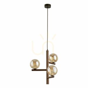 Závesná lampa Estera z dreva a orechového dreva v jantárovej farbe, 3 x G9 small 0