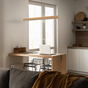 Závesné svietidlo Viga Wood LED z brúseného borovicového dreva v antickom štýle small 1