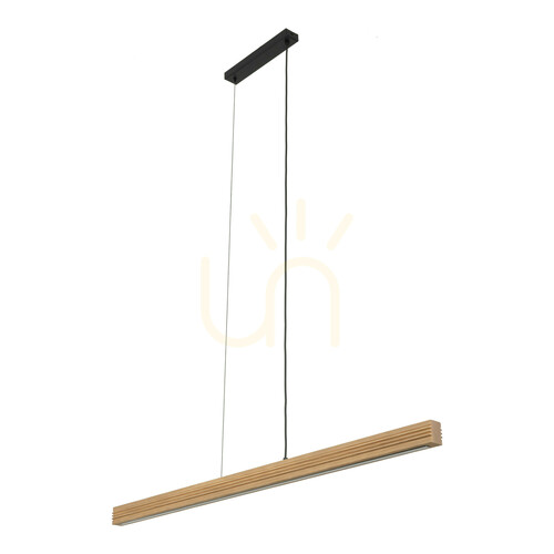 Skontrolujte Závesné svietidlo Viga Wood LED z brúseného borovicového dreva v antickom štýle