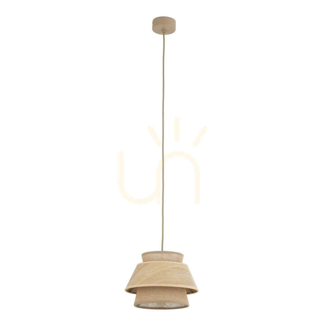Kalum Wood Pendant Light 1 Xe27