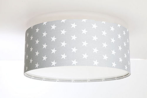 Skontrolujte Šedé stropné svietidlo do detskej izby s hviezdami, 40 cm, E27, 60 W LED