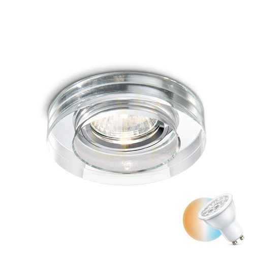 Skontrolujte Zapustené svietidlo Ideallux Blues 083254 okrúhle transparentné GU10 chróm 9,5 cm