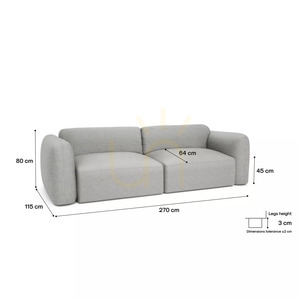 Rozkladacia trojsedačka NORREBRO – Silver City Sofa small 5